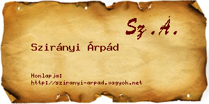 Szirányi Árpád névjegykártya