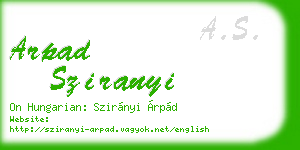 arpad sziranyi business card